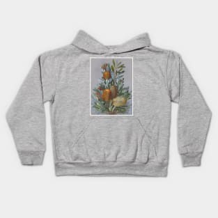 Banksia Australian Wildflower Watercolor Kids Hoodie